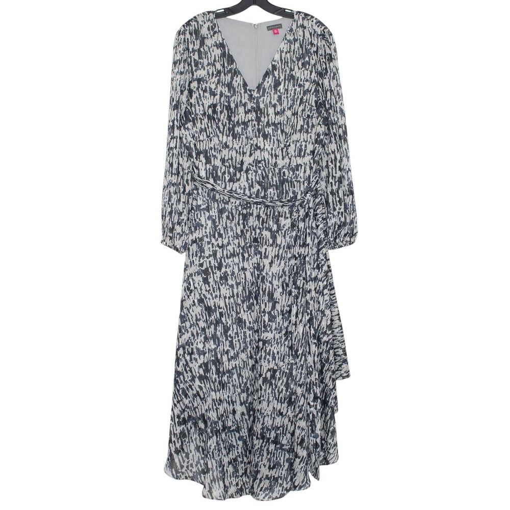 Vince Camuto Dress Maxi Asymmetrical Minimalist Classic Quiet Luxury Gray 2X